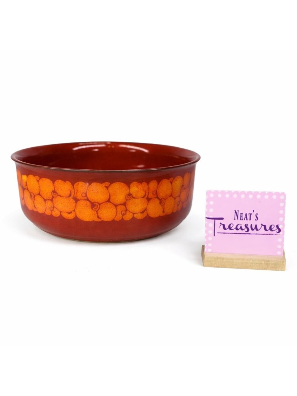 Hutschenreuther Germany HUT1213 Red Orange Floral Ceramic Round 8" Serving Bowl